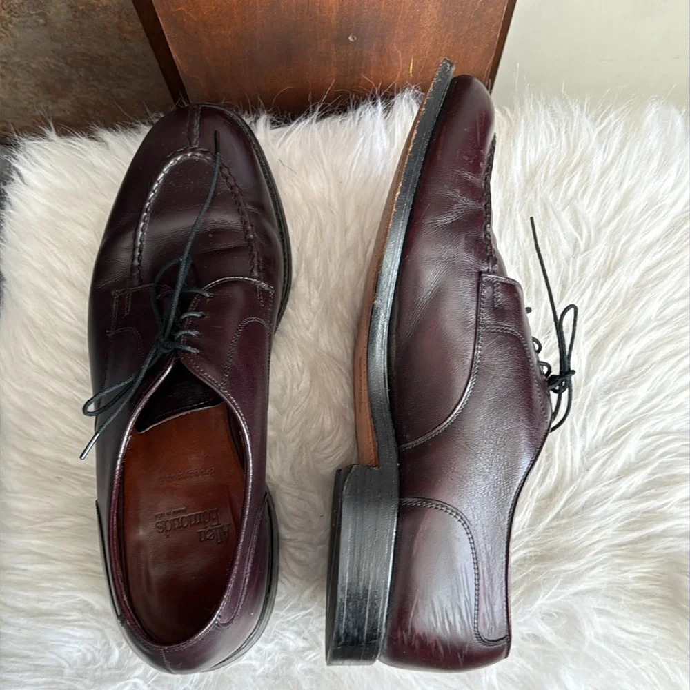 Allen Edmonds Brandywood Split Toe Deep Oxblood Brown Tie Shoe size 10